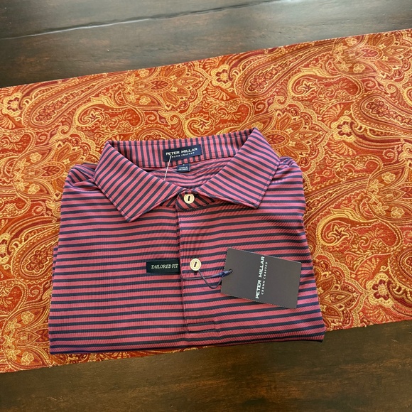 Peter Millar Men's Large Navy Sawyer Performance Jersey Polo MSRP $115 - Picture 4 of 9